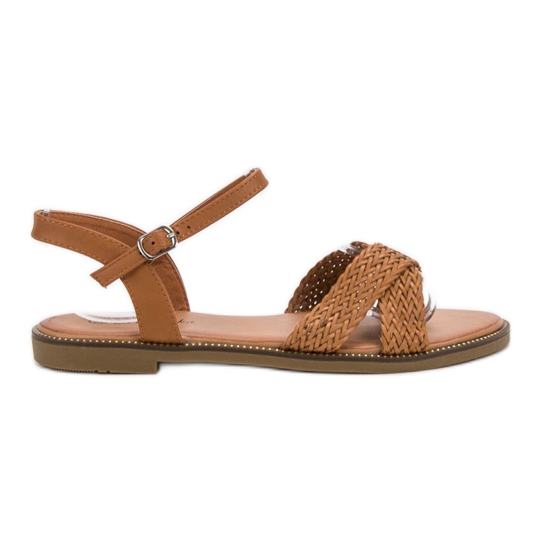 SHELOVET Sandálias Camel castanho