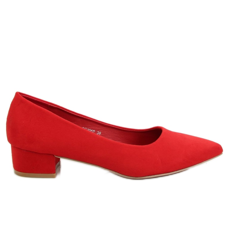 Red Pumps de salto baixo vermelho CC205P Vermelho