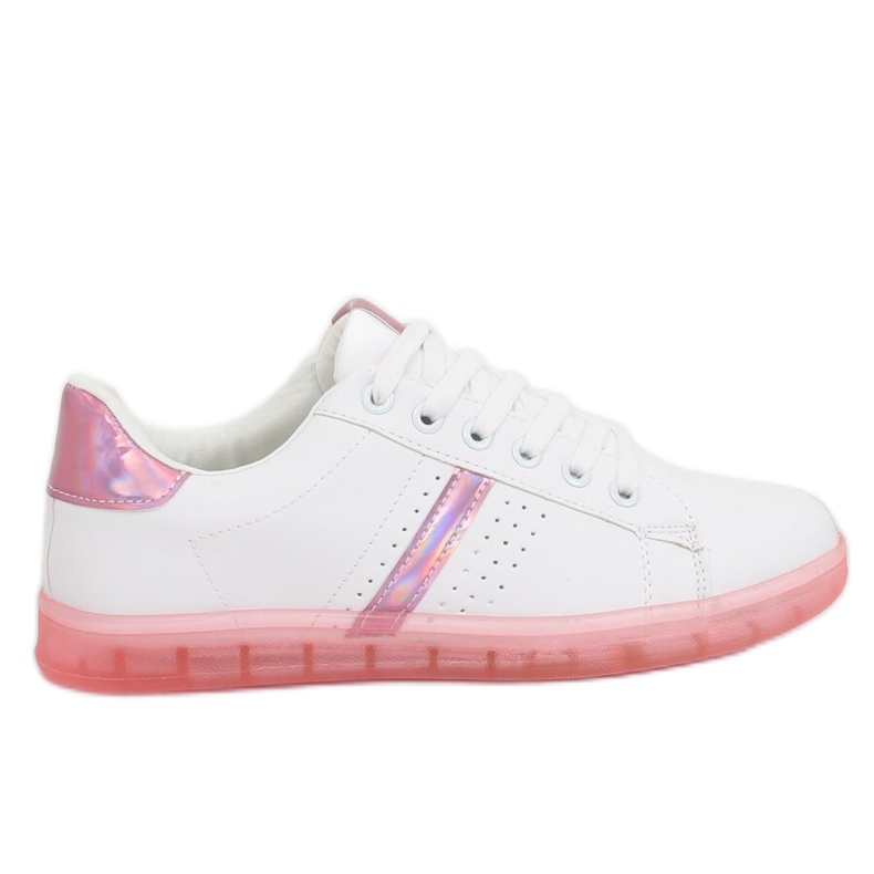 Tênis feminino branco e rosa 2B9XX923 BRANCO / ROSERED