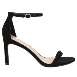 Sandálias pretas de salto alto NF-31P Preto Sandálias pretas de salto alto NF-31P Preto