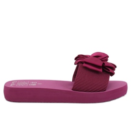 Chinelos violeta FX-2A080 fúcsia na sola de espuma tolet rosa