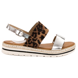 SHELOVET Sandálias confortáveis marrom cinza