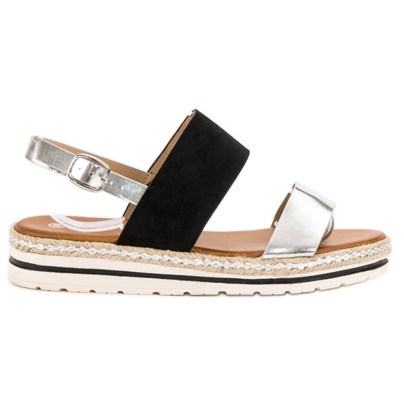 SHELOVET Sandálias confortáveis preto cinza