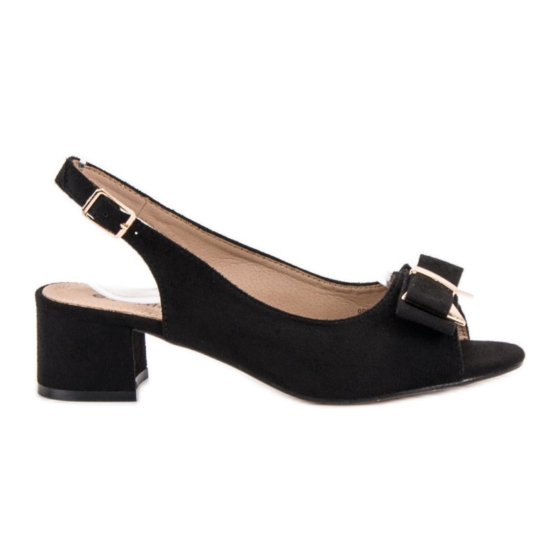 Evento Sandálias elegantes de salto alto preto