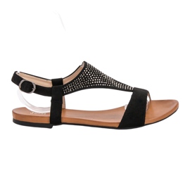 SHELOVET Sandálias com Cristais preto