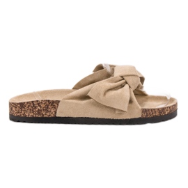 Mannika Chinelos com laço marrom