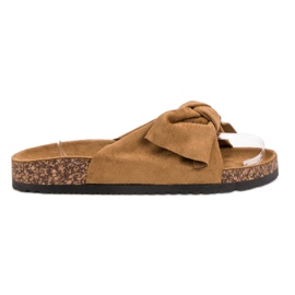 Mannika Chinelos com laço marrom