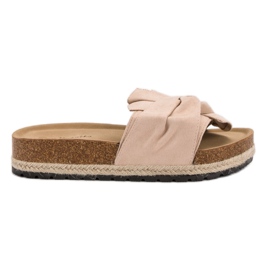 Mannika Chinelos na plataforma marrom