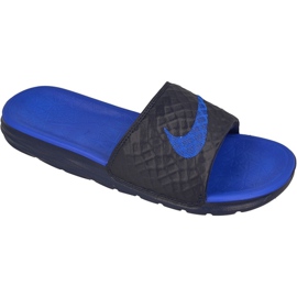 Nike Sportswear Solarsoft Benassi M 705474-440 slides preto azul Nike Sportswear Solarsoft Benassi M 705474-440 slides preto azul