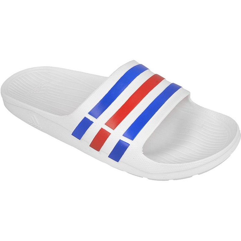 Chinelos Adidas Duramo Slide M U43664 branco vermelho azul