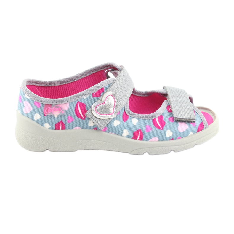 Calçados infantis Befado 969Y133 rosa cinza