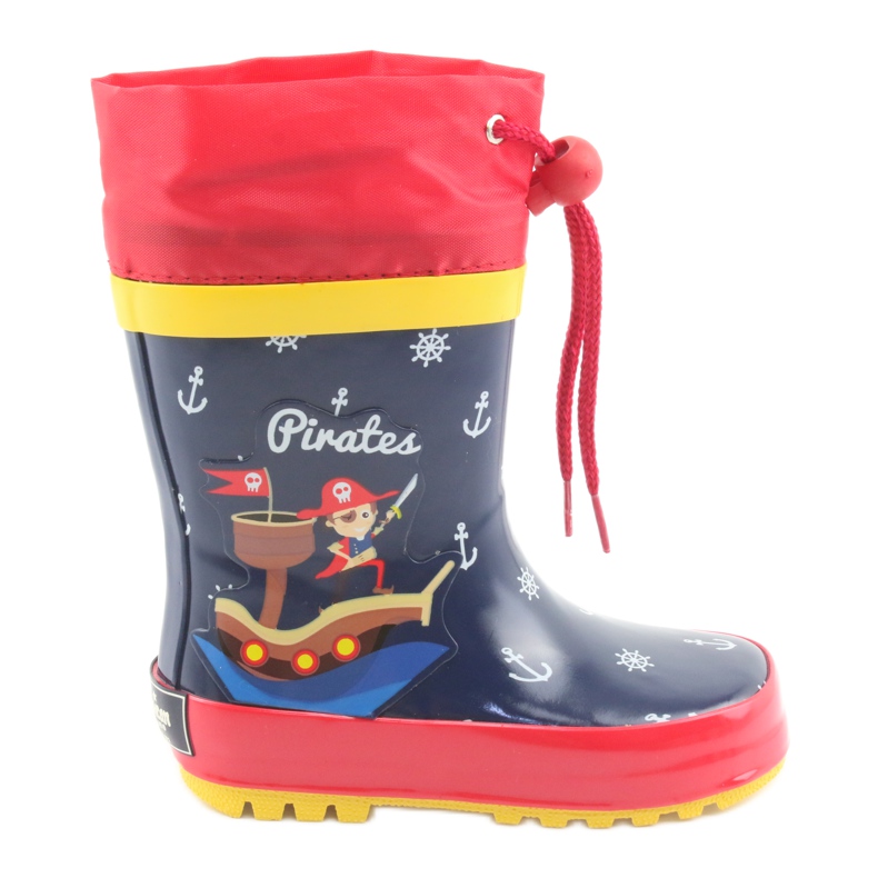 American Club Botas de chuva infantil American Pirat vermelho azul marinho