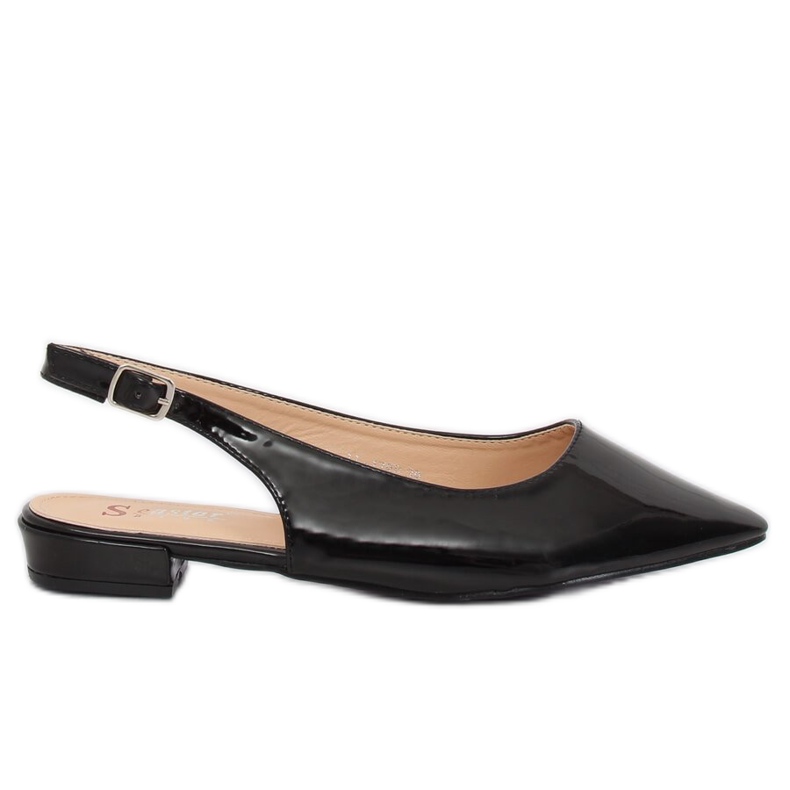 Bailarinas pretas LL-178 de salto aberto preto