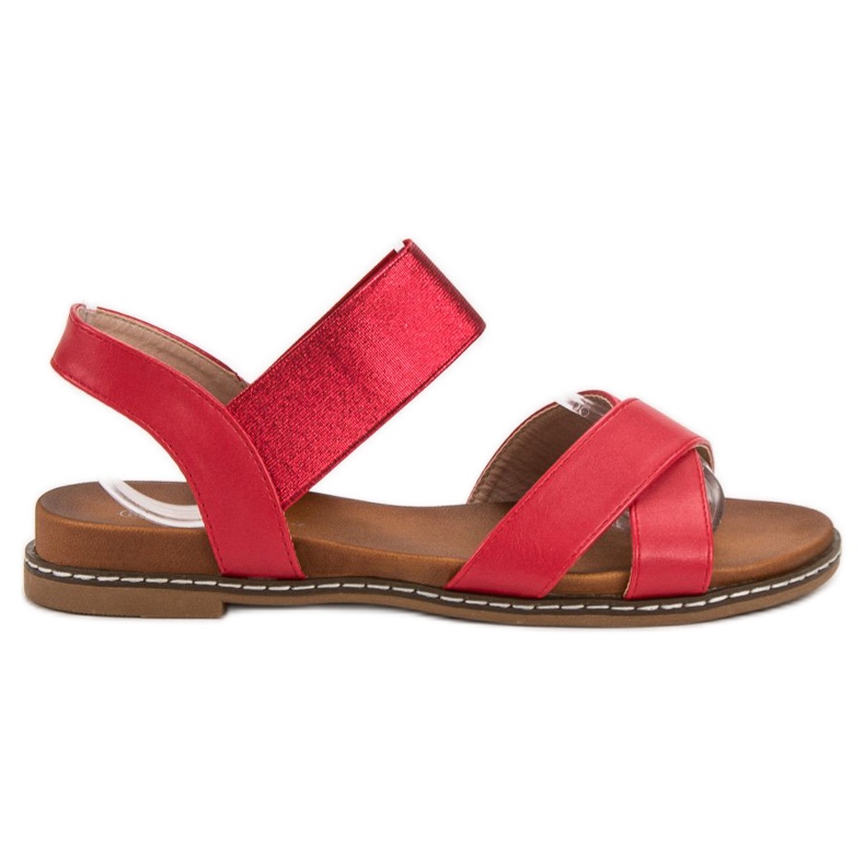 Mannika Sandálias vermelhas com elástico vermelho