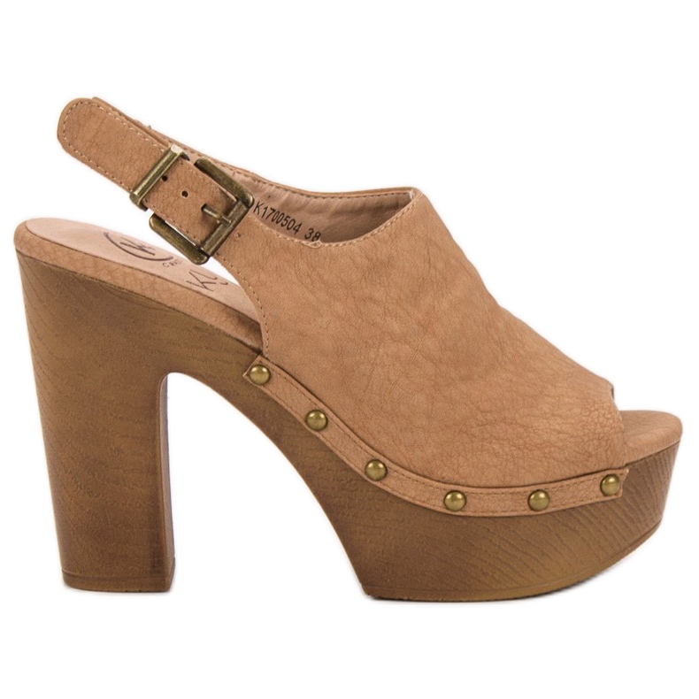 Kylie Sandálias construídas na plataforma castanho