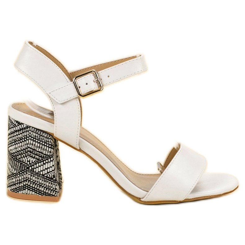 SDS Sandálias Com Salto Decorativo branco