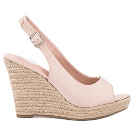 Renda Sandálias de camurça da moda marrom