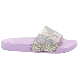 Bello Star Chinelos com cristais roxo