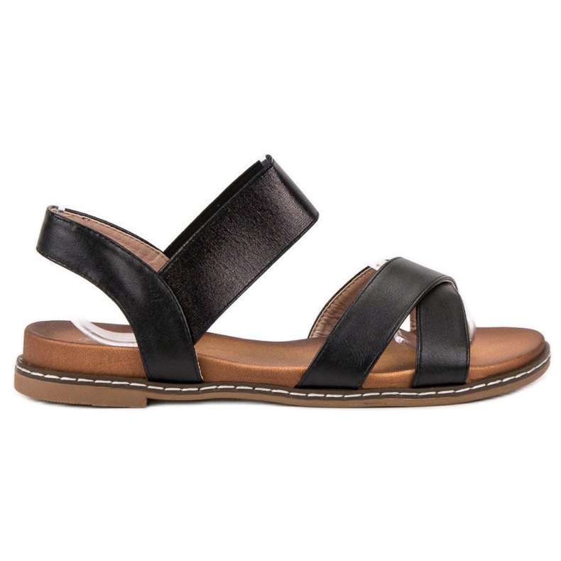 Mannika Sandálias Pretas com Borracha preto