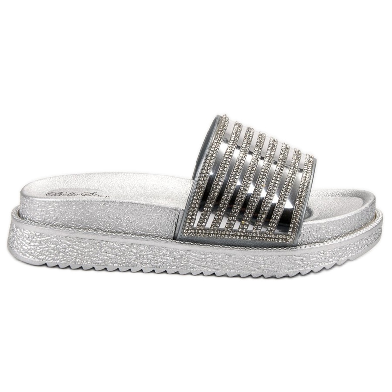 Bello Star Chinelos com cristais cinza