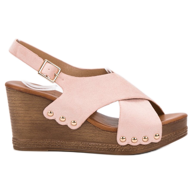 SHELOVET Sandálias de camurça rosa