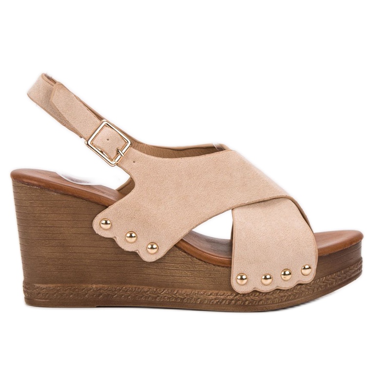 SHELOVET Sandálias de camurça castanho