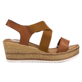 Flyfor Sandálias leves deslizantes marrom