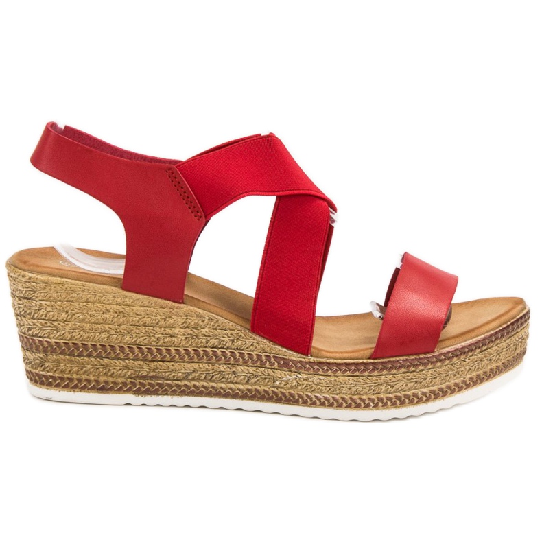 Flyfor Sandálias leves deslizantes vermelho