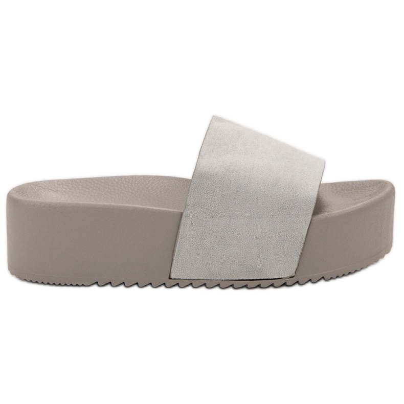 Ideal Shoes Chinelos na plataforma cinza