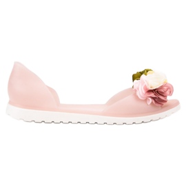 Ideal Shoes Meliski com flores castanho