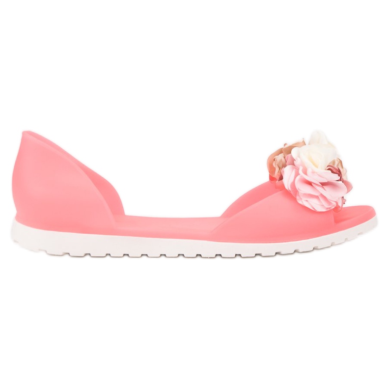 Ideal Shoes Meliski com flores rosa