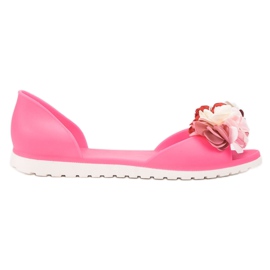 Ideal Shoes Meliski com flores rosa Ideal Shoes Meliski com flores rosa