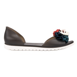 Ideal Shoes Meliski com flores preto Ideal Shoes Meliski com flores preto