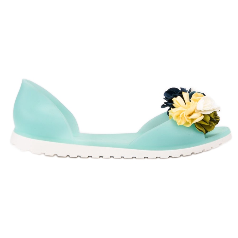 Ideal Shoes Meliski com flores verde