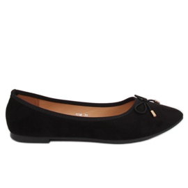 Black 8F58 Black bailarinas com dedos amendoados preto Black 8F58 Black bailarinas com dedos amendoados preto