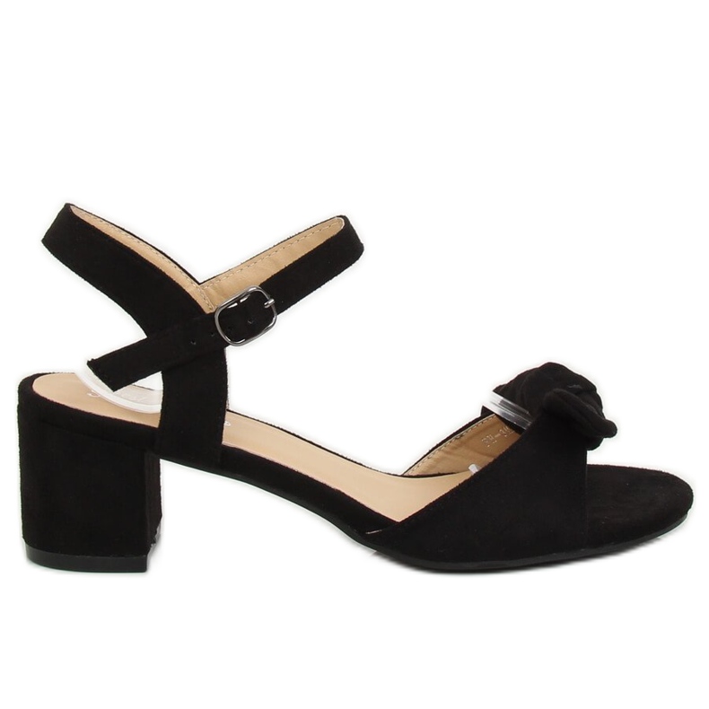 Preto FH-3M22 Sandálias pretas de salto alto