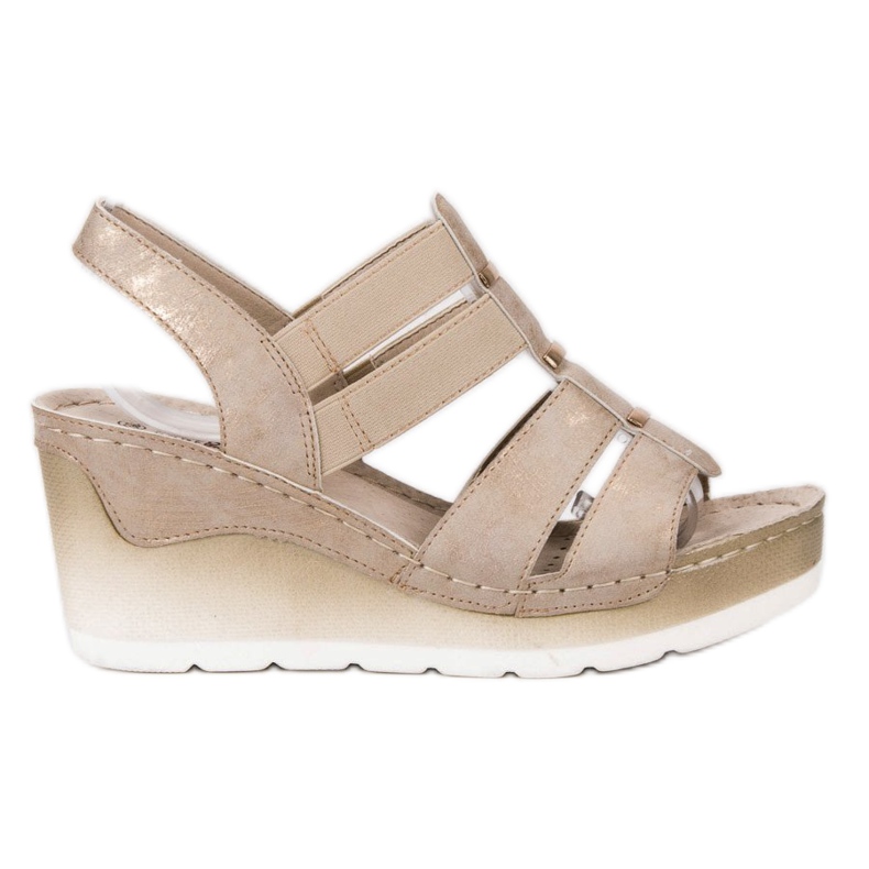 Goodin Sandálias de cunha confortáveis amarelo