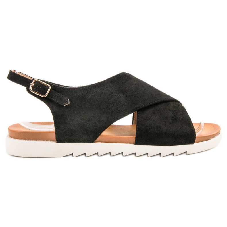 Primavera Sandálias Fechadas de Camurça preto