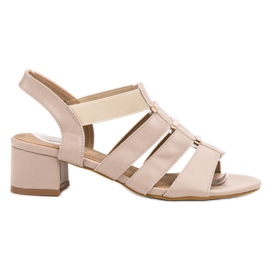 Evento Sandálias de salto alto deslizantes marrom