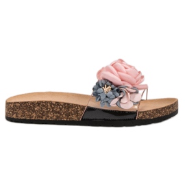Super Me Chinelos com flores rosa
