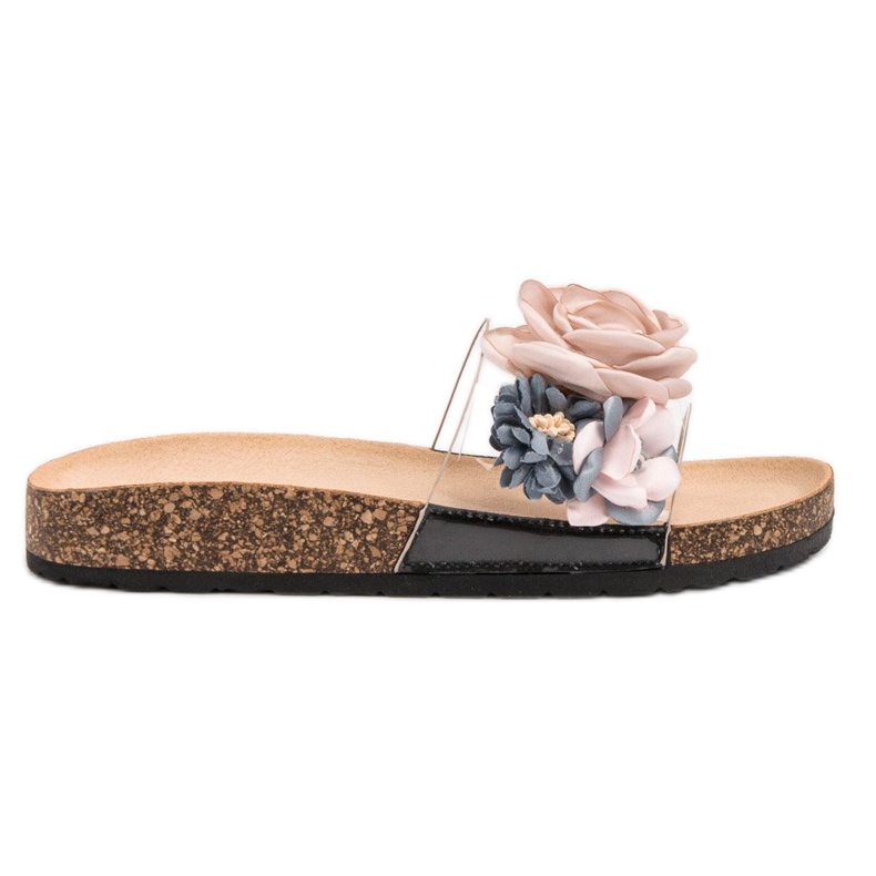 Super Me Chinelos com flores castanho multicolorido