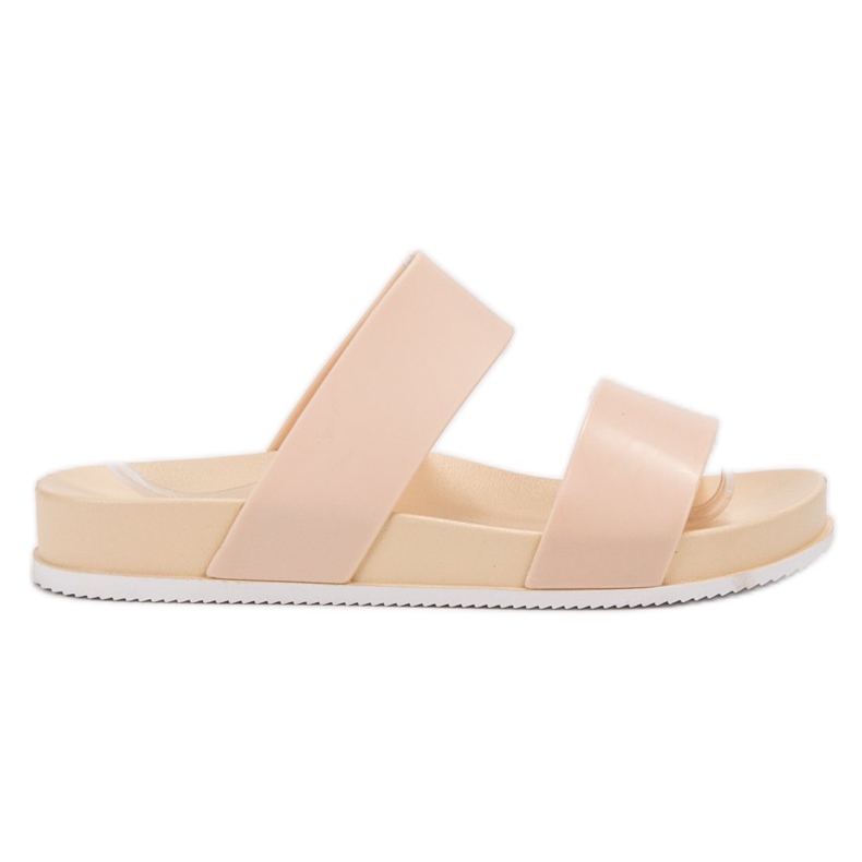 Laura Mode Chinelos de borracha bege