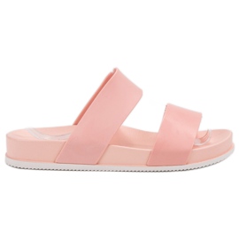 Laura Mode Chinelos de borracha rosa