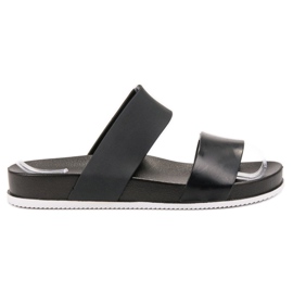 Laura Mode Chinelos de borracha preta preto