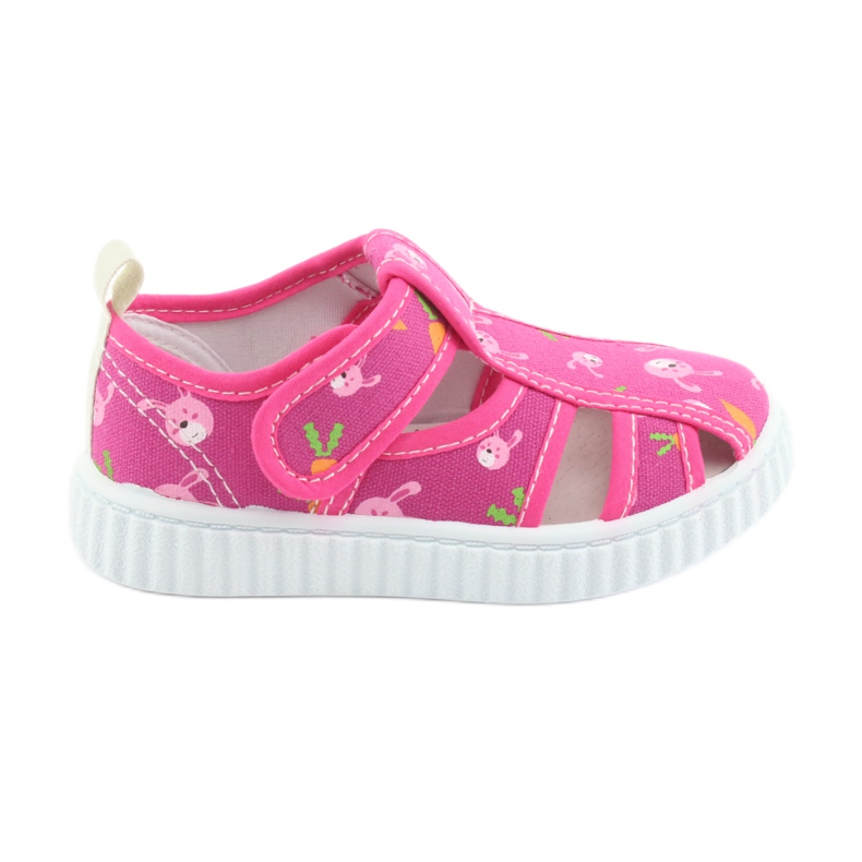 Calçado infantil American Club com velcro rosa TEN 32/19 branco Calçado infantil American Club com velcro rosa TEN 32/19 branco