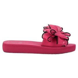 Best Shoes Chinelos de espuma com laço rosa Best Shoes Chinelos de espuma com laço rosa