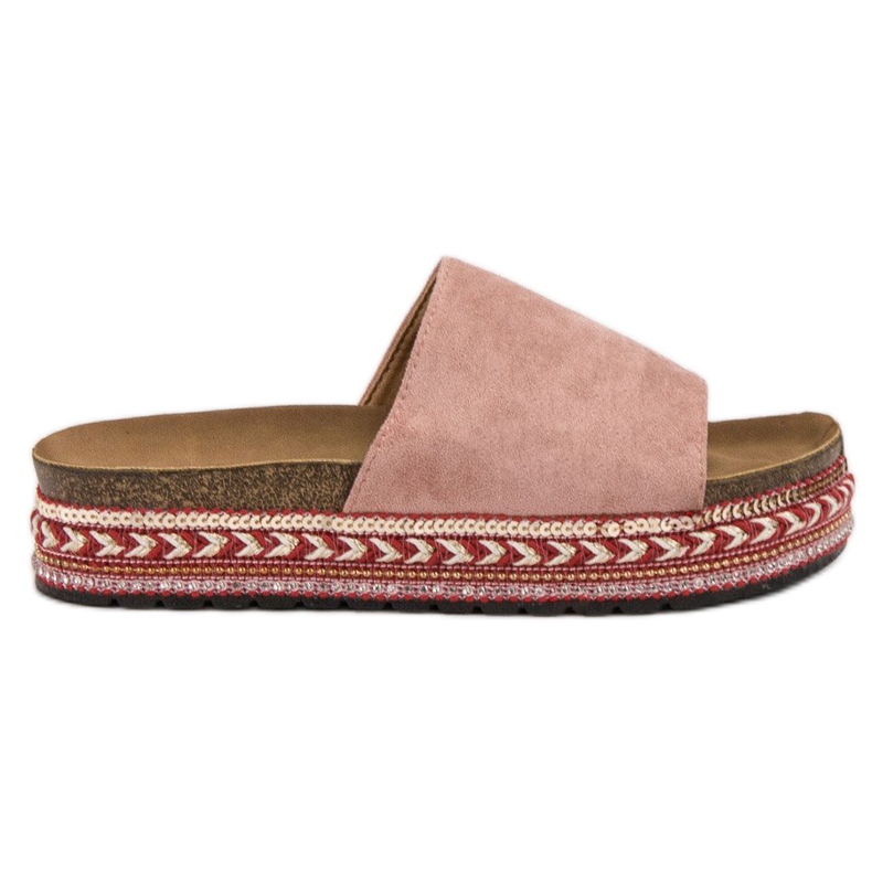 Jumex Chinelos Decorados Na Plataforma rosa