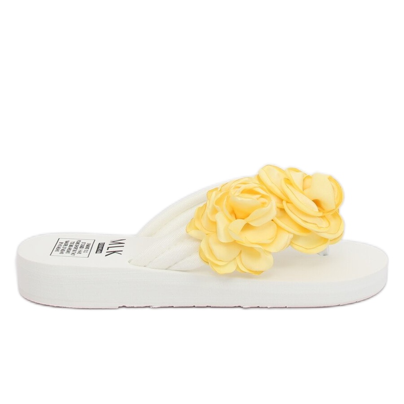 Chinelos brancos TS-33 brancos amarelo