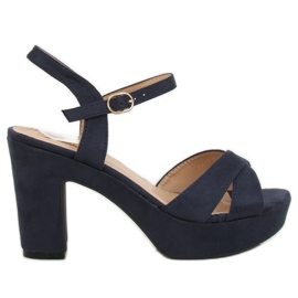 Sandálias na plataforma azul marinho JC15017 DK.BLUE azul-marinho