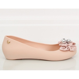 Bailarinas Meliski com laço rosa CK-86P Bege II-GAT